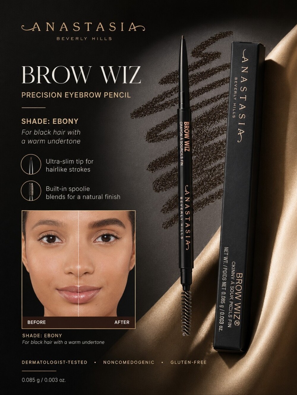 Anastasia Beverly Hills Brow Wiz Precision Eyebrow Pencil – Ebony